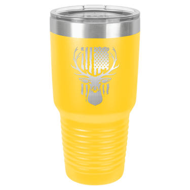 Deer With Flag Design Tumbler